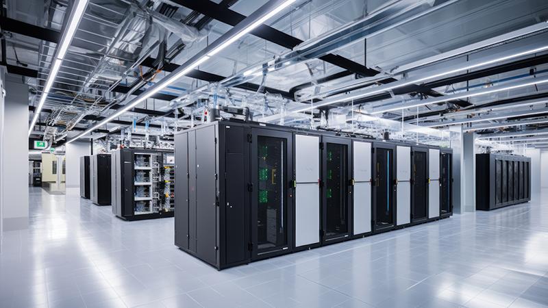Server racks in a modern data centre