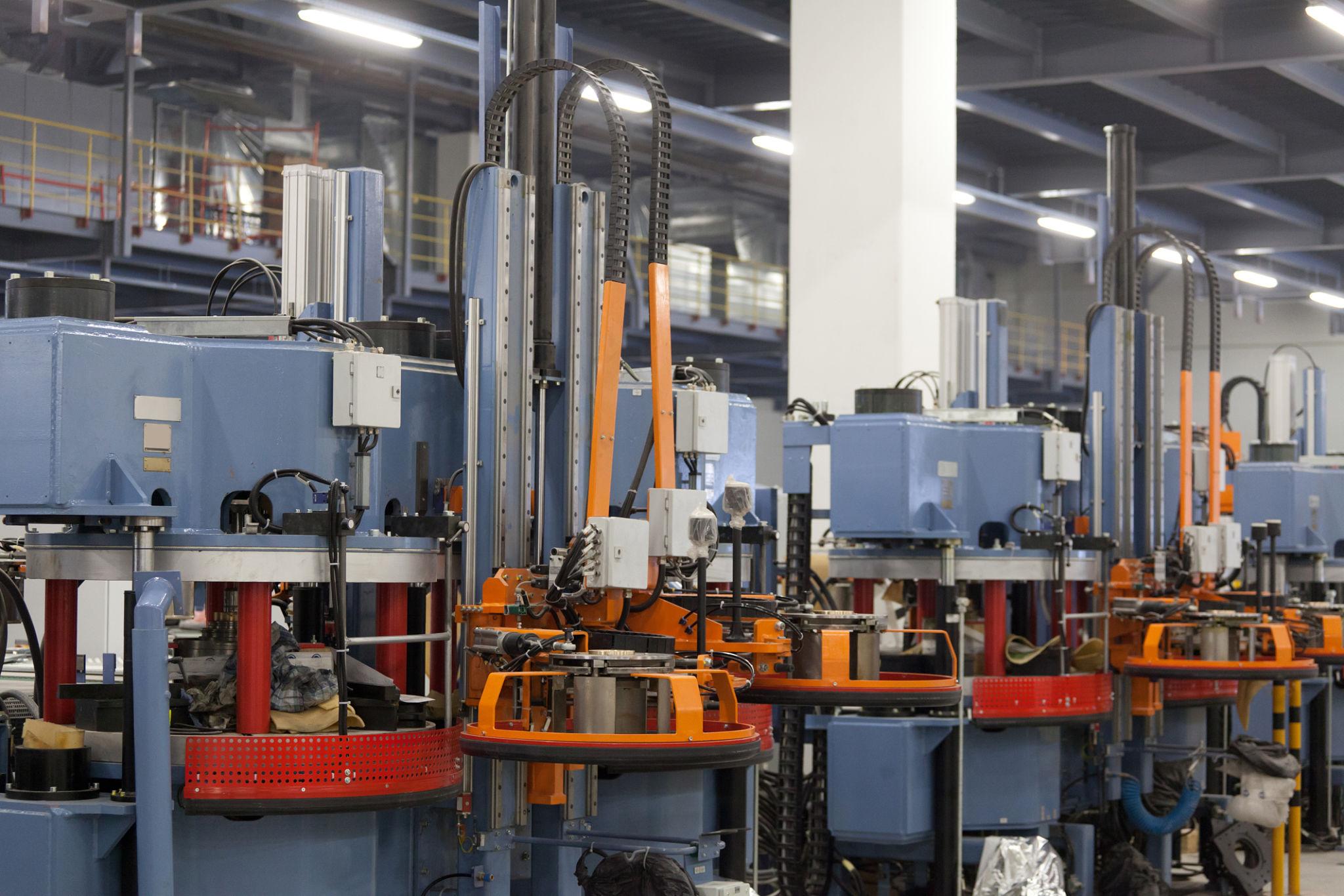 Industrial machinery on a factory floor