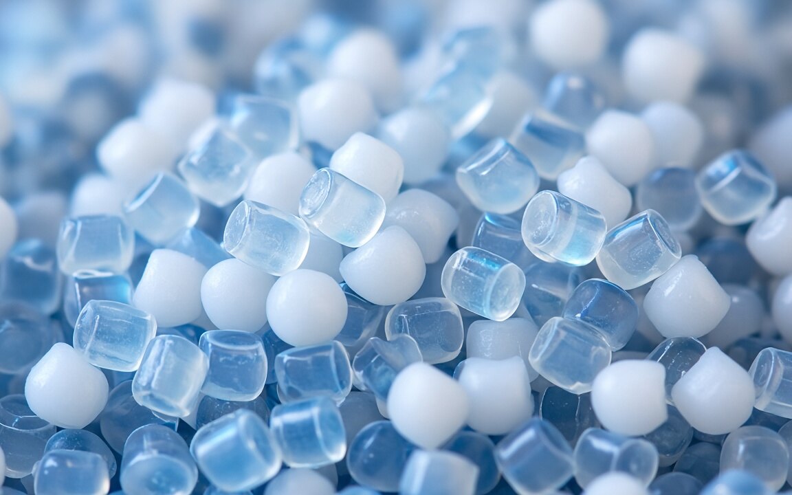Resin pellets close-up