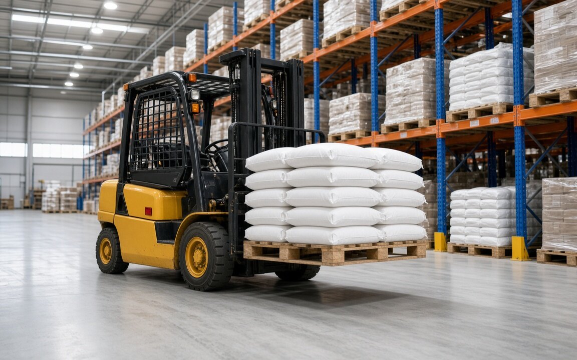 Warehouse logistics with bagged product